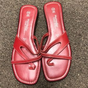 12W red sandals